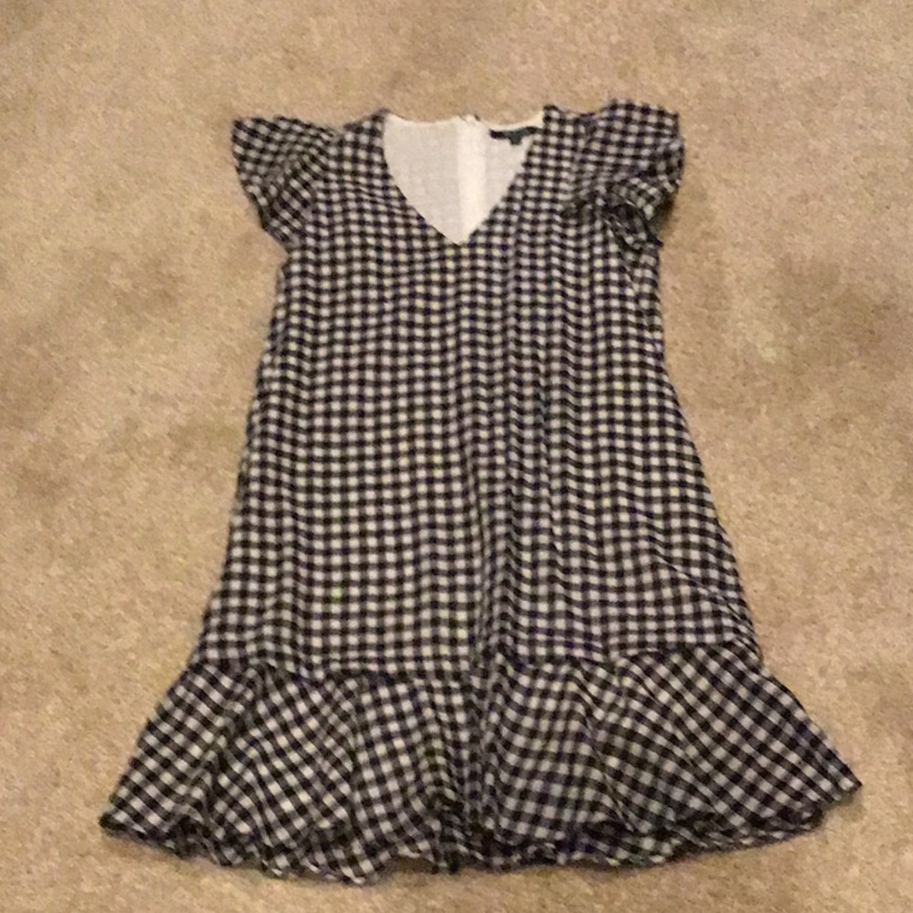 Madewell black and white gingham dress